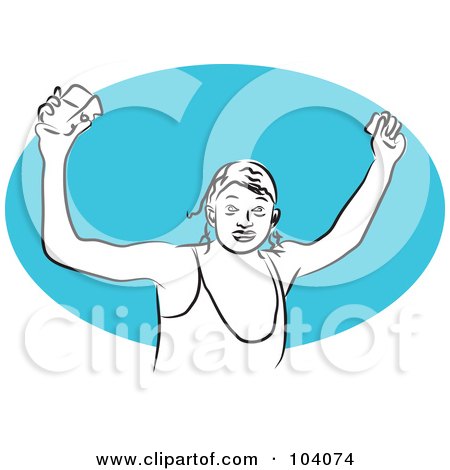 Royalty-Free (RF) Clipart Illustration of a Rejoicing Man by Prawny