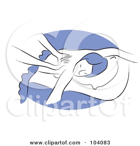 Royalty-Free (RF) Clipart Illustration of a Woman Getting Massaged by Prawny