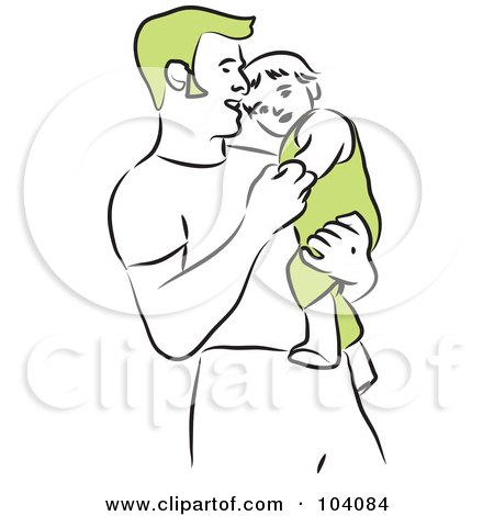 Royalty-Free (RF) Clipart Illustration of a Happy Father Holding His Son by Prawny