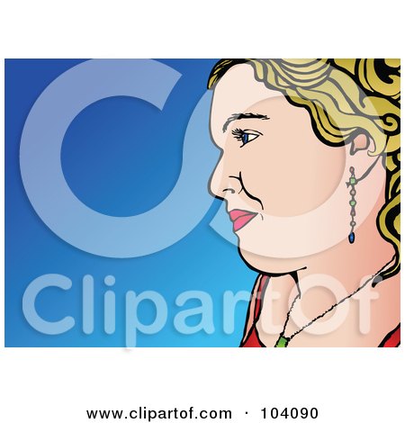 Royalty-Free (RF) Clipart Illustration of a Pop Art Styled Blond Woman In Profile by Prawny
