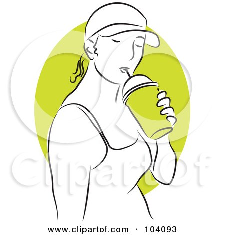 Royalty-Free (RF) Clipart Illustration of a Woman Drinking by Prawny