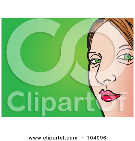 Royalty-Free (RF) Clipart Illustration of a Pop Art Styled Woman With Green Eyes by Prawny