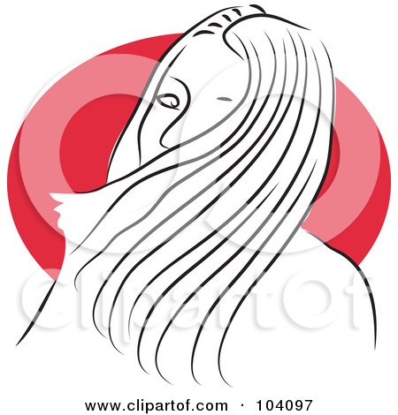 Royalty-Free (RF) Clipart Illustration of a Woman With Long Hair by Prawny
