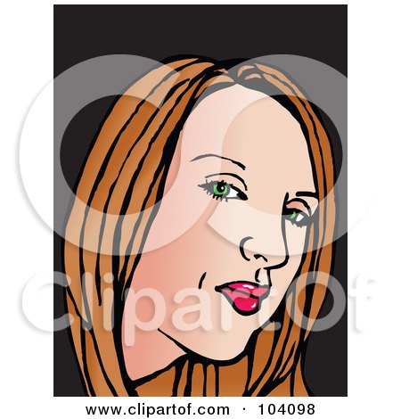 Royalty-Free (RF) Clipart Illustration of a Pop Art Styled Red Haired Woman by Prawny