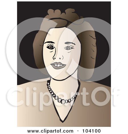 Royalty-Free (RF) Clipart Illustration of a Pop Art Styled Woman In Brown Tones by Prawny