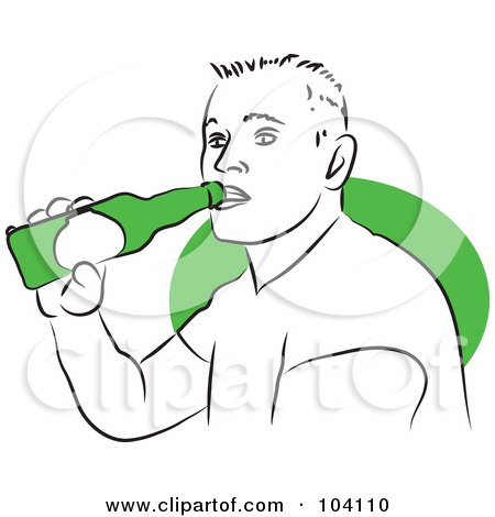 Royalty-Free (RF) Clipart Illustration of a Man Drinking A Beer by Prawny