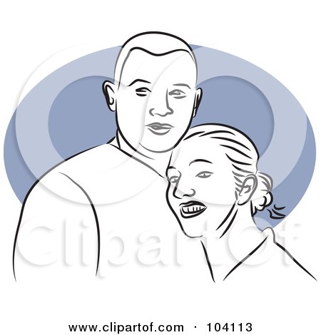 Royalty-Free (RF) Clipart Illustration of a Happy Couple - 1 by Prawny