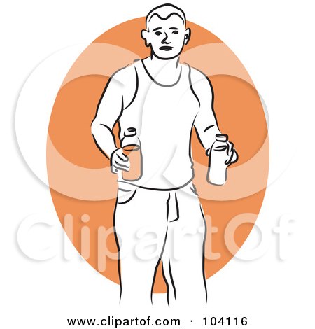 Royalty-Free (RF) Clipart Illustration of a Man Holding Beverages by Prawny