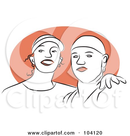 Royalty-Free (RF) Clipart Illustration of a Happy Couple - 3 by Prawny