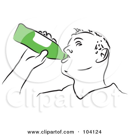 Royalty-Free (RF) Clipart Illustration of a Man Chugging A Beer by Prawny