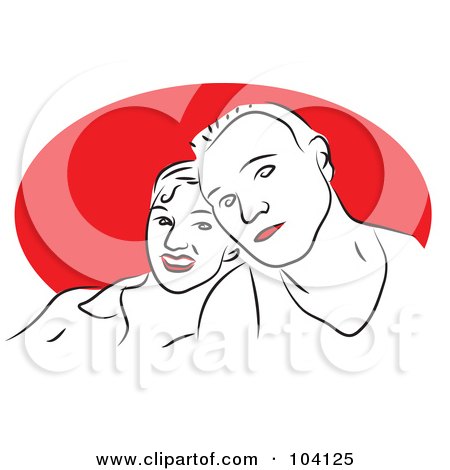 Royalty-Free (RF) Clipart Illustration of a Happy Couple - 4 by Prawny