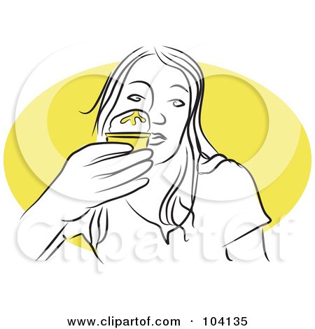 Royalty-Free (RF) Clipart Illustration of a Woman Eating an Ice Cream Cone by Prawny