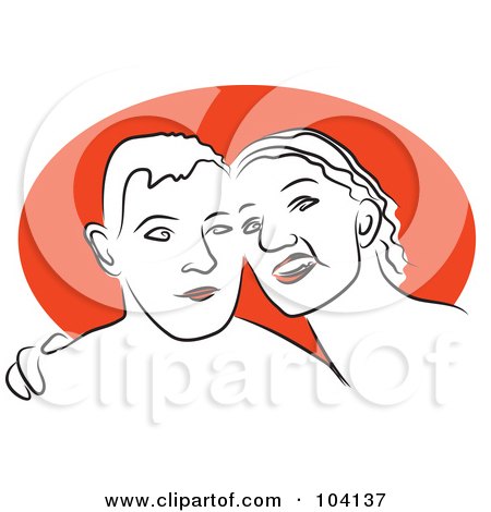 Royalty-Free (RF) Clipart Illustration of a Happy Couple - 2 by Prawny