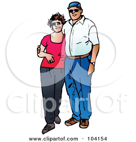 Royalty-Free (RF) Clipart Illustration of a Happy Middle Aged Couple Standing by Prawny