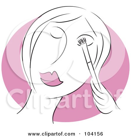 Royalty-Free (RF) Clipart Illustration of a Woman Applying Eyeshadow With A Brush by Prawny