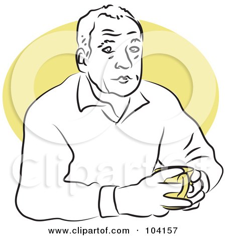 Royalty-Free (RF) Clipart Illustration of a Man Sitting With Coffee by Prawny