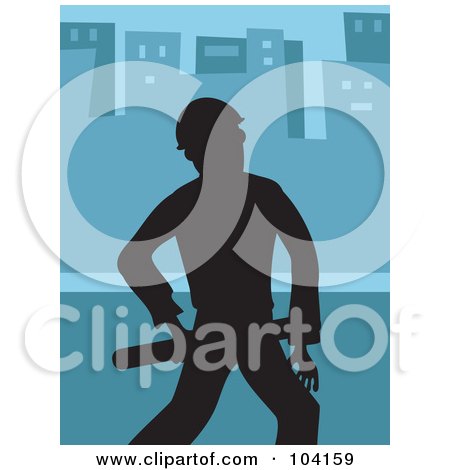 Royalty-Free (RF) Clipart Illustration of a Silhouetted Architect by Prawny