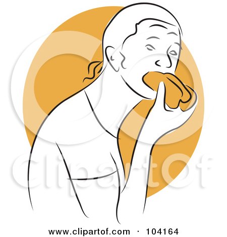 Royalty-Free (RF) Clipart Illustration of a Man Eating a Hot Dog by Prawny