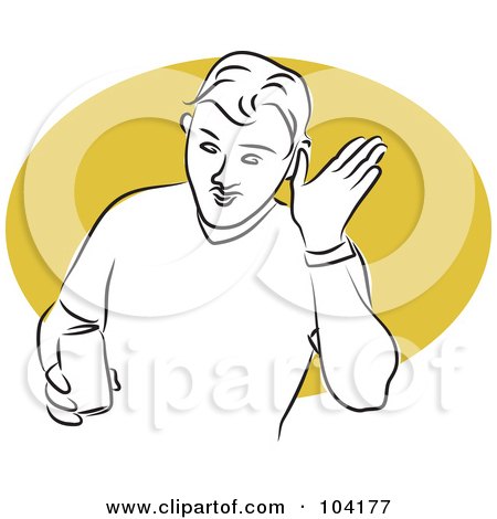 Royalty-Free (RF) Clipart Illustration of a Man Holding Up His Hand by Prawny