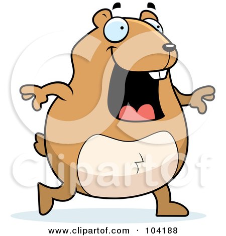 Royalty-Free (RF) Clipart Illustration of a Happy Walking Hamster by Cory Thoman
