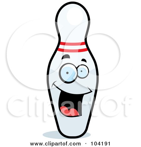Royalty-Free (RF) Clipart Illustration of a Happy Bowling Pin by Cory Thoman