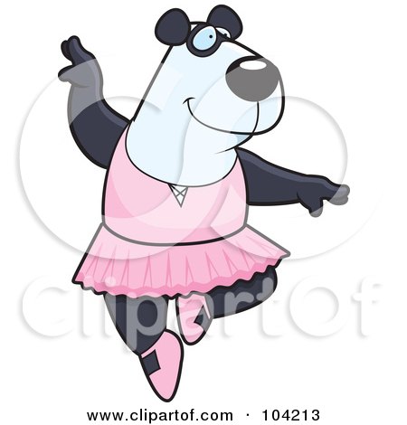 Royalty-Free (RF) Clipart Illustration of a Dancing Panda Ballerina by Cory Thoman