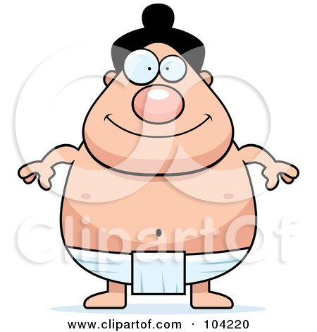 Royalty-Free (RF) Clipart Illustration of a Chubby Sumo Wrestler by Cory Thoman