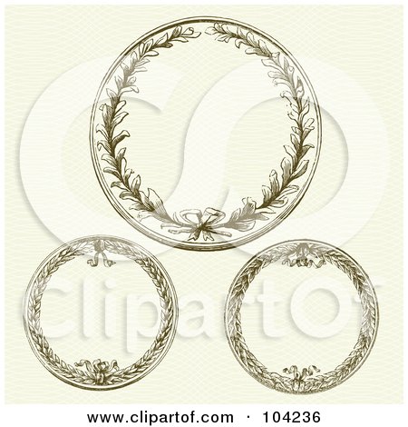 Royalty-Free (RF) Clipart Illustration of a Digital Collage Of Three Wreath Designs by BestVector