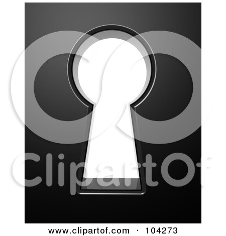 Royalty-Free (RF) Clipart Illustration of a 3d Black Keyhole With White Space by Tonis Pan