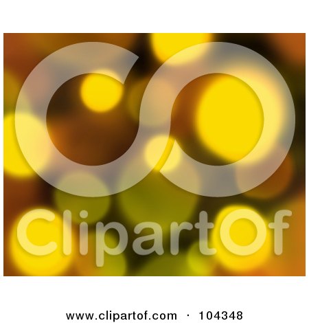 Royalty-Free (RF) Clipart Illustration of a Yellow Blurred Lights Background by BNP Design Studio