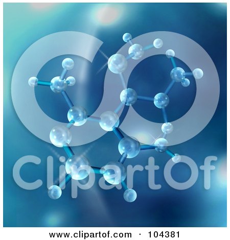 Royalty-Free (RF) Clipart Illustration of a 3d Blue Molecule Background by BNP Design Studio