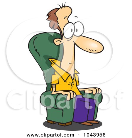 Royalty-Free (RF) Clip Art Illustration of a Cartoon Mesmerized Man Sitting In A Chair by toonaday