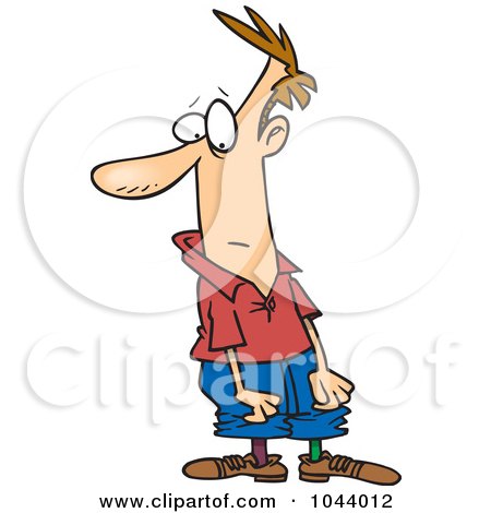 Royalty-Free (RF) Clip Art Illustration of a Cartoon Man Wearing Mismatched Socks by toonaday