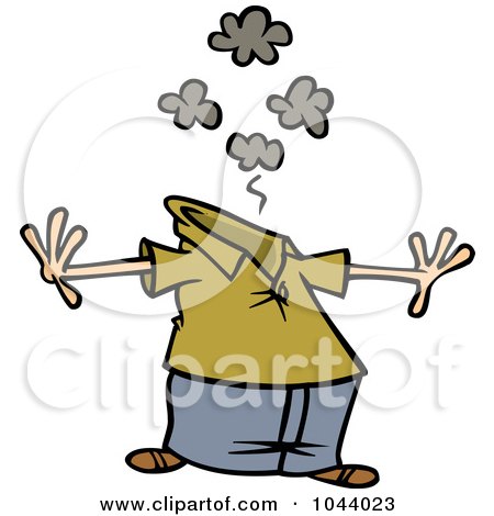 Royalty-Free (RF) Clip Art Illustration of a Cartoon Man Having A Mind Bomb by toonaday