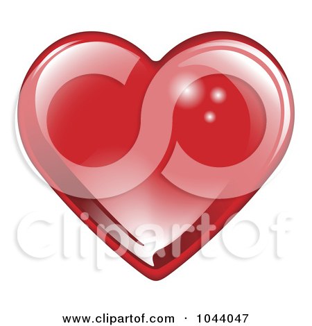 Royalty-Free (RF) Clip Art Illustration of a Shiny Red Valentine's Day Heart by AtStockIllustration