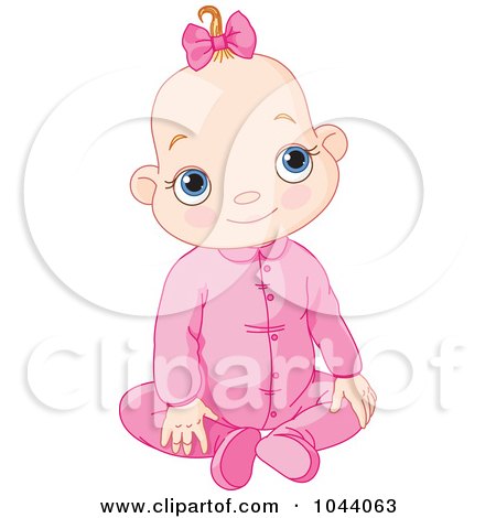 Royalty-Free (RF) Clip Art Illustration of a Digital Collage Of A Baby Girl by Pushkin