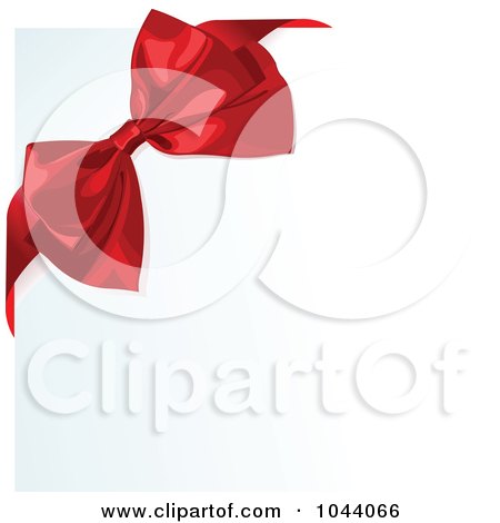 Royalty-Free (RF) Clip Art Illustration of a Red Bow Over A White Background With Shading by Pushkin