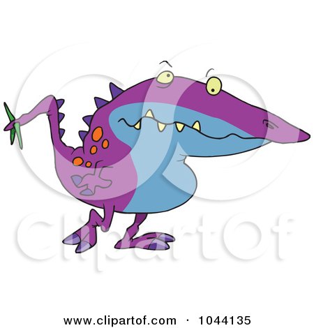 Royalty-Free (RF) Clip Art Illustration of a Cartoon Long Nosed Monster by toonaday