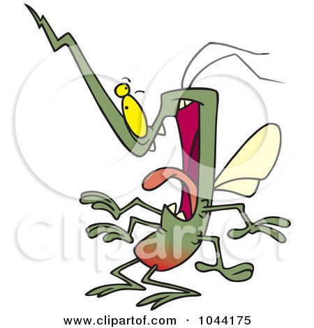 Royalty-Free (RF) Clip Art Illustration of a Cartoon Goofy Mosquito by toonaday