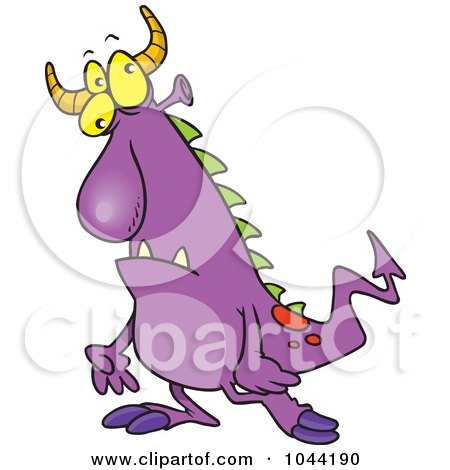 Royalty-Free (RF) Clip Art Illustration of a Cartoon Confused Monster by toonaday