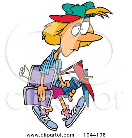 Royalty-Free (RF) Clip Art Illustration of a Cartoon Tired Soccer Mom by toonaday