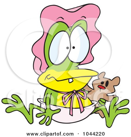 Royalty-Free (RF) Clip Art Illustration of a Cartoon Frog Baby by toonaday