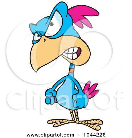Royalty-Free (RF) Clip Art Illustration of a Cartoon Feisty Bird by toonaday