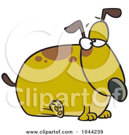 Royalty-Free (RF) Clip Art Illustration of a Cartoon Fat Dog by toonaday