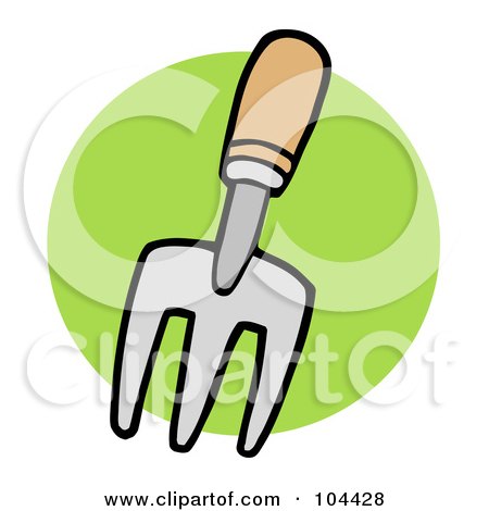 Royalty-Free (RF) Clipart Illustration of a Gardeners Hand Fork by Hit Toon