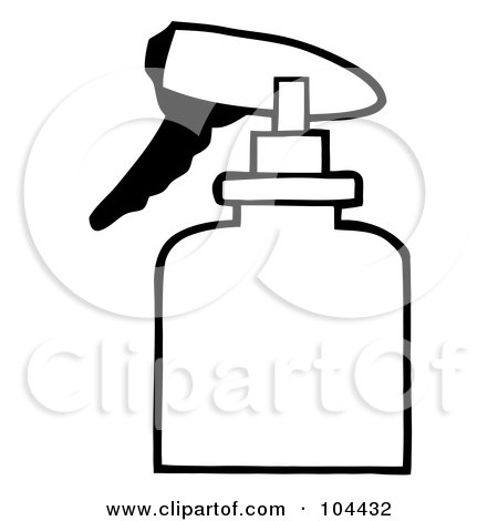 Royalty-Free (RF) Clipart Illustration of a Coloring Page Outline Of A Gardening Spritzer Bottle by Hit Toon