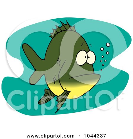Royalty-Free (RF) Clip Art Illustration of a Cartoon Bored Fish by toonaday