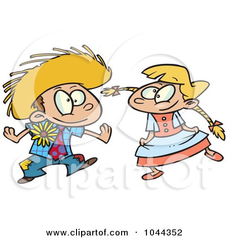 Royalty-Free (RF) Clip Art Illustration of a Cartoon Boy And Girl Dancing At A Fiesta by toonaday