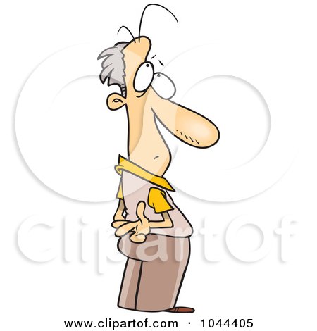 Royalty-Free (RF) Clip Art Illustration of a Cartoon Lying Man Crossing His Fingers Behind His Back by toonaday