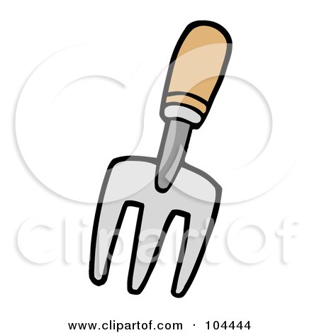 Royalty-Free (RF) Clipart Illustration of a Gardening Hand Fork by Hit Toon